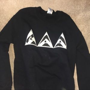 Tri delta stitched letters crew neck sweater